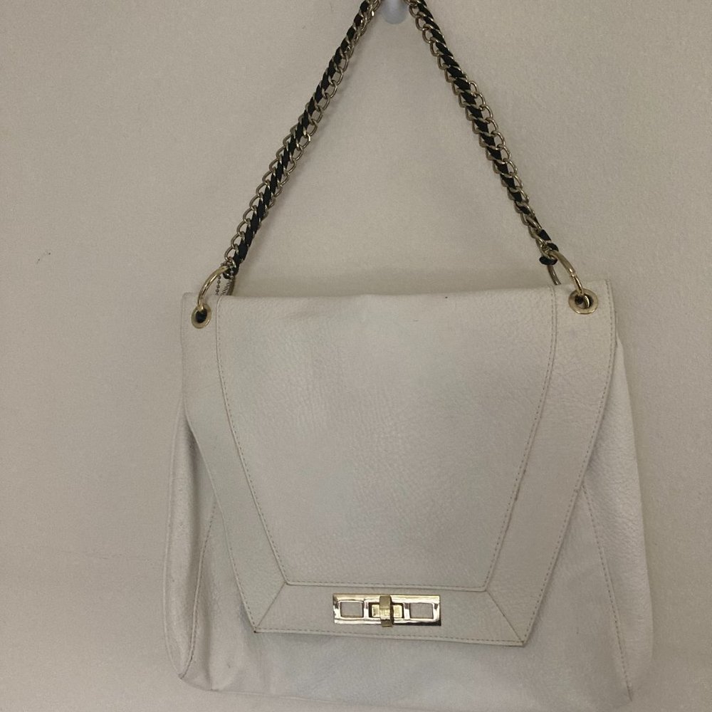 Olivia + Joy White Flap Bag